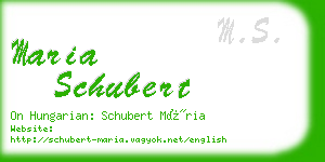 maria schubert business card